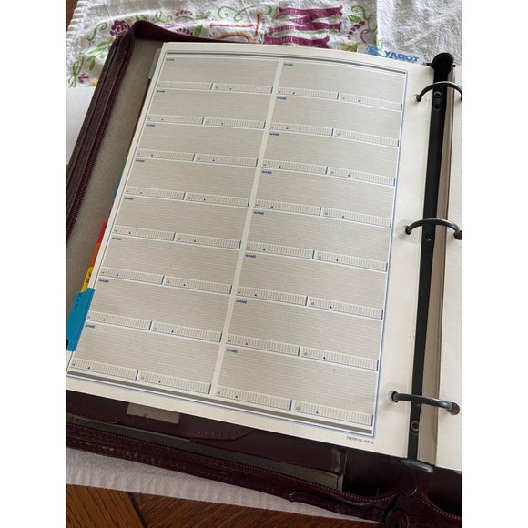 Daily Planner Leather Zipper Case Oxblood Three Ring - Picture 9 of 10